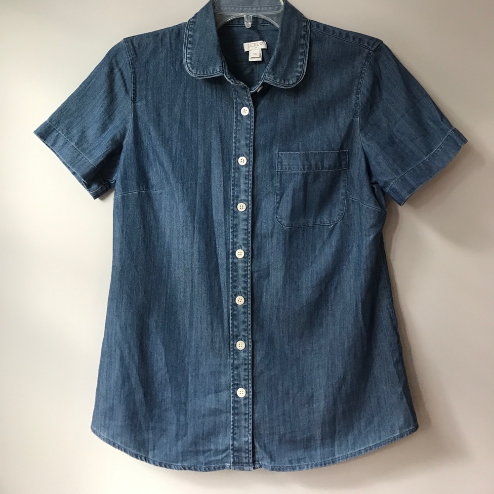 J. Crew chambray Denim short sleeve button up